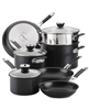 Anolon SmartStack 10-Piece Hard-Anodized Nesting Cookware Set - Black.