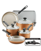 Farberware Cookstart Copper 15-pc. Aluminum DiamondMax Nonstick Cookware Set.