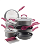Rachael Ray 11-pc. nonstick cookware set - gray/burgundy, now with a discount.