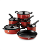 Porcelain Enamel Heavy Gauge Aluminum Non Stick 11 Piece Cookware Set