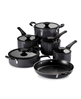 Porcelain Enamel Heavy Gauge Aluminum Non Stick 11 Piece Cookware Set - Dark Gray