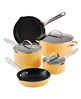 Farberware Style Aluminum Nonstick 10 Piece Cookware Pots and Pans Set - Yellow