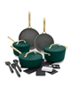 GreenPan GP5 Champagne Healthy Ceramic Nonstick 11-Piece Set - Rainforest Green