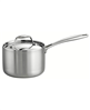 Tramontina 2-quart tri-ply stainless steel saucepan with lid.