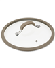 Rachael Ray 10" silicone-rimmed glass lid in taupe.