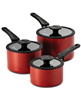 Tramontina 6-pc. nonstick red cookware set, heavy-gauge aluminum.