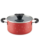 3-Qt. Ceramic Nonstick Saucepot with Lid - Red