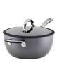 Cook + Create Hard Anodized Nonstick Saucier with Lid and Helper Handle, 4.5 Quart