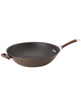 Circulon Symmetry Hard-Anodized Nonstick Induction Stir Fry Pan with Helper Handle, 14-Inch, Chocolate