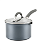 A1 Series with ScratchDefense Technology Aluminum 2-Quart Nonstick Induction Straining Sauce Pan with Lid - Graphite