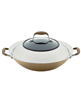 Anolon Advanced 14" Bronze Hard-Anodized Nonstick Wok with Side Handles.