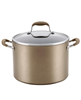 Anolon Advanced Home 10-qt. bronze hard-anodized nonstick stockpot.