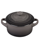 Le Creuset 8 oz. oyster mini round cocotte with lid.