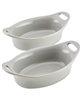 Rachael Ray 2-pc. oval au gratin set in light sea salt gray.