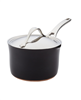 Nouvelle Copper Luxe Hard-Anodized Nonstick Straining Saucepan, 3.5-Quart
