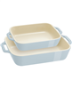 Staub 2pc rectangular baking dish set - baby blue, 20% off.