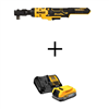 Atomic 20V cordless ratchet with PowerStack battery starter kit.