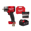 M18 FUEL GEN-2 18V Lith-Ion Mid Torque Cordless 3/8 in. Impact Wrench w/ Friction Ring w/ 5.0 Ah Battery & Socket Set
