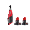 M12 FUEL 12V Lithium-Ion Brushless High Speed 1/4 in. Cordless Ratchet with 3.0 Ah Battery Pack (2-Pack)