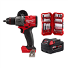 M18 FUEL 18V Lith-Ion Brushless Cordless 1/2 in. Hammer Drill/Driver w/ 5.0 Ah Battery & Screwdriver Bit Set