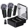 Ivanky wireless lavalier microphone (2pcs) for iPhone with charging case - black.
