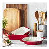 3-pc Staub cherry stoneware ovenware set.