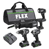 Flex 24V drill driver kit (FXM401-2A) includes an impact driver, reciprocating saw, and work light.