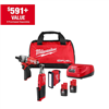 M12 12V Lithium-Ion Cordless Screwdriver, 3/8 in. High Speed Ratchet, Light Combo Kit (3-Tool) W/ 2 Batteries & Charger