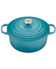 Le Creuset 5.5 qt. Caribbean Dutch oven with signature enamel, now with a discount.