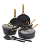 GreenPan Reserve Pro 10-piece nonstick cookware set in black.