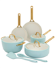 GreenPan Reserve Pro 10-piece nonstick cookware set in Ancona blue, now 30% off.
