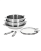 Strate 7-piece silver stainless steel cookware set.