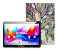 10.1" Octa Core 256GB Storage Android 15 Tablet with Tree Marble Case - White