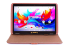 LINSAY - 10.1" Octa Core 256GB Storage Android 15 Tablet with Leather Case - Brown