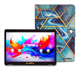10.1" Octa Core 256GB Storage Android 15 Tablet with Art and Ocean Case - Blue