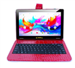 Linsay 10.1" octa-core Android 15 tablet, 256GB, red with crocodile keyboard.