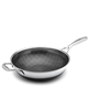 Livwell 12" hybrid wok (silver, black) - diamondclad stainless steel & aluminum core.
