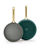 GreenPan GP5 Champagne Healthy Ceramic Nonstick Frypan, Set of 2 - Rainforest Green