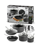 Gotham Steel 11-piece black ceramic nonstick cookware set.