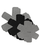 T-fal set of 6 black cookware pot protectors.