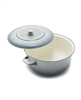 Merten & Storck 5.3-quart enameled iron Dutch oven in Cloud gray.