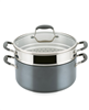 Advanced Home Hard-Anodized Nonstick 8.5 Qt. Wide Stockpot with Multi-Function Insert