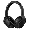 Black foldable wireless hybrid active noise-cancelling headphones.