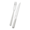 Zwilling 2-pc porterhouse carving set (fork and knife) - silver, with discount.