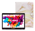 10.1" Octa Core 128GB Storage Android 15 Tablet with Glaze Marble Case - Pink