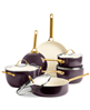 10-piece GreenPan Padova merlot healthy ceramic nonstick cookware set.