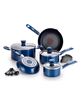T-fal Excite 14-piece nonstick cookware set - blue.