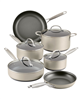 Anolon Achieve Hard Anodized Nonstick Cookware Set, 10 Piece - Silver