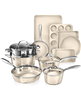 Hammered Cream 15-Piece Nonstick Cookware and Bakeware Set - Cream