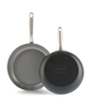 GreenPan Chatham Hard Anodized Ceramic Nonstick 2 Piece Frying Pan Set - Gray